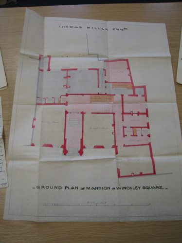 A colour map showing the ground floor of number 5 Winckley Square | Lancashire Archives, SMPR/67/ACC133656